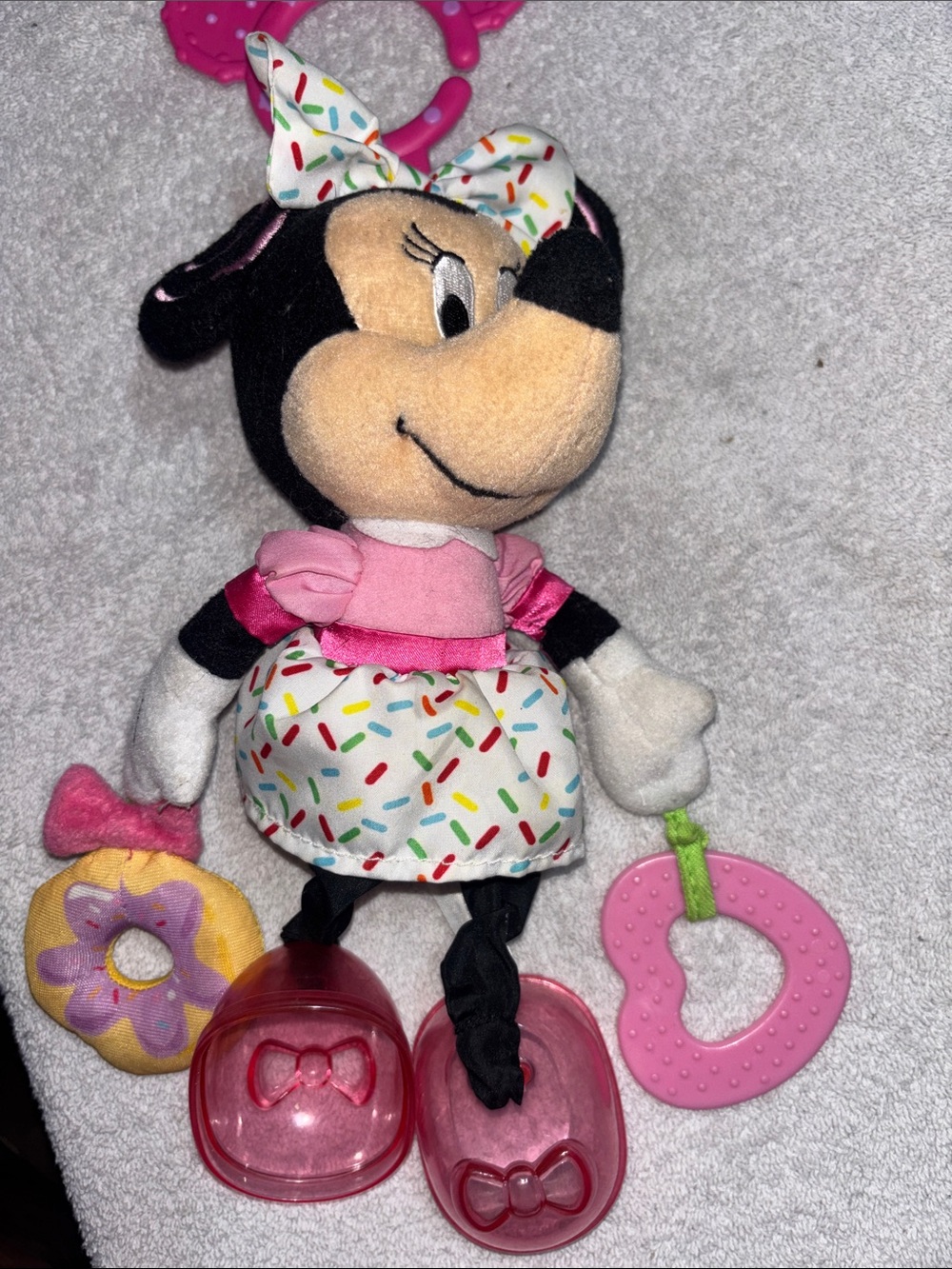Disney Minnie Mouse Plush in Pink, White, Black with Sprinkles